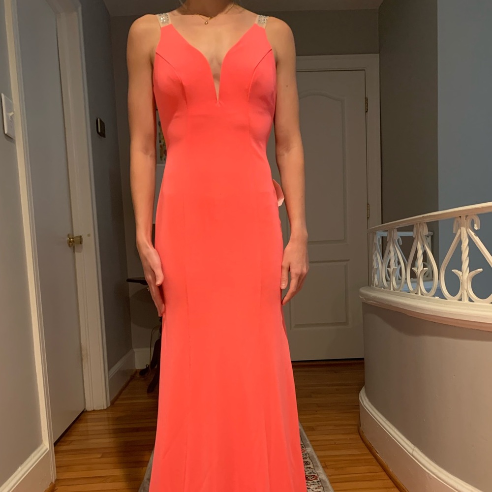 Pink Beaded Prom Dress